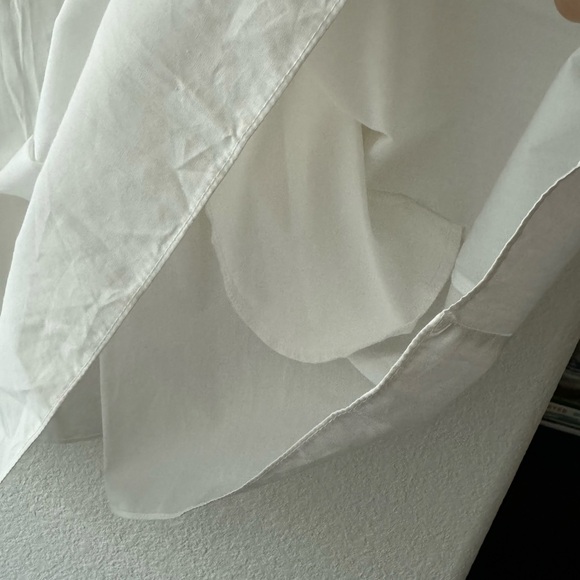 NEW Zara white cold shoulder bow baby doll dress size M 100% cotton - Picture 7 of 7